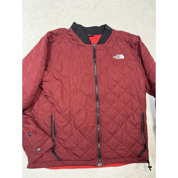 The North Face Jester Jacket Reversible Fire Red & Quilted Cranberry Men’s Lg - Picture 1 of 8